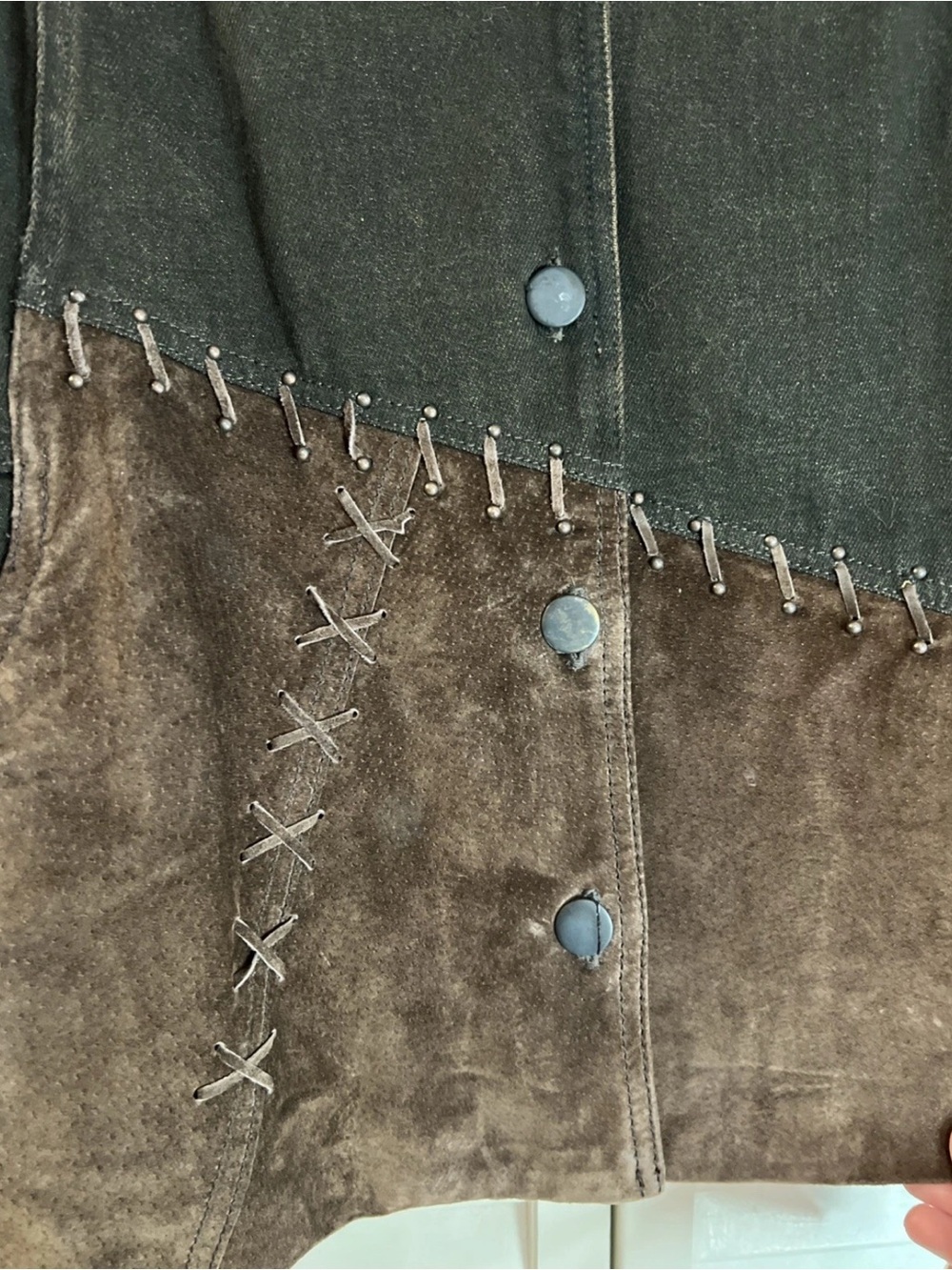 New Nancy Bolan City Girl Suede Jean Western Jacket Petite - Picture 2 of 6